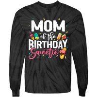 Funny Ice Cream Theme Party Mom Of The Birthday Sweetie Tie-Dye Long Sleeve Shirt