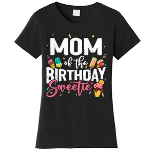 Funny Ice Cream Theme Party Mom Of The Birthday Sweetie Women's T-Shirt