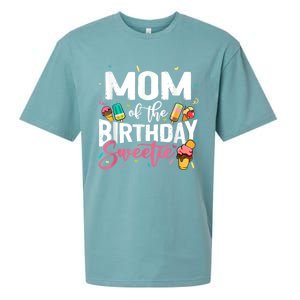 Funny Ice Cream Theme Party Mom Of The Birthday Sweetie Sueded Cloud Jersey T-Shirt