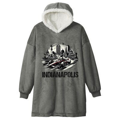 Formula Indianapolis City Indiana Circuit Racetrack Fast Hooded Wearable Blanket