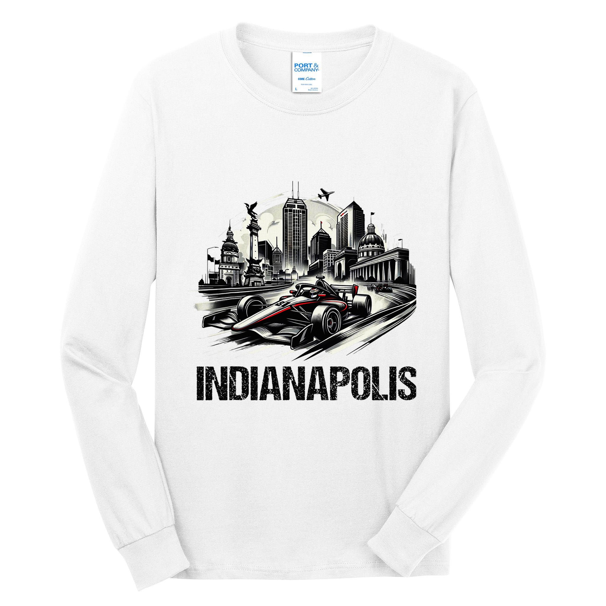 Formula Indianapolis City Indiana Circuit Racetrack Fast Tall Long Sleeve T-Shirt