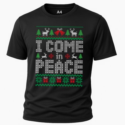 Funny I Come In Peace Couple Matching Ugly Christmas Sweater Performance Shirt