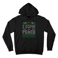 Funny I Come In Peace Couple Matching Ugly Christmas Sweater Hoodie