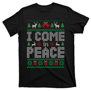 Funny I Come In Peace Couple Matching Ugly Christmas Sweater T-Shirt