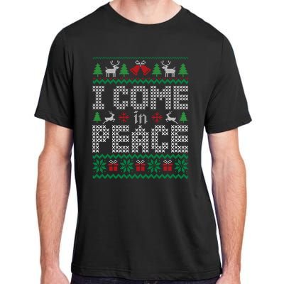 Funny I Come In Peace Couple Matching Ugly Christmas Sweater Adult ChromaSoft Performance T-Shirt