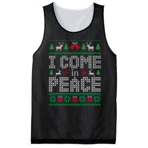 Funny I Come In Peace Couple Matching Ugly Christmas Sweater Mesh Reversible Basketball Jersey Tank