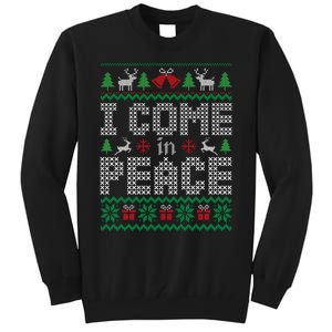 Funny I Come In Peace Couple Matching Ugly Christmas Sweater Tall Sweatshirt