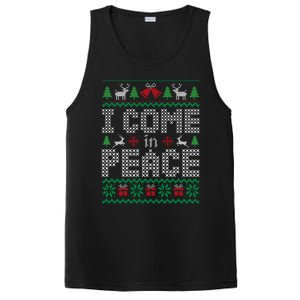 Funny I Come In Peace Couple Matching Ugly Christmas Sweater PosiCharge Competitor Tank