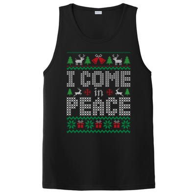 Funny I Come In Peace Couple Matching Ugly Christmas Sweater PosiCharge Competitor Tank