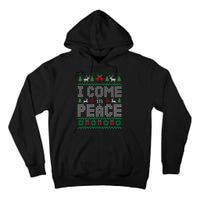 Funny I Come In Peace Couple Matching Ugly Christmas Sweater Tall Hoodie