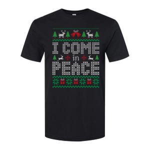 Funny I Come In Peace Couple Matching Ugly Christmas Sweater Softstyle CVC T-Shirt