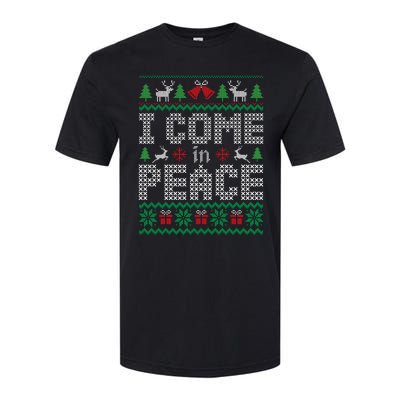 Funny I Come In Peace Couple Matching Ugly Christmas Sweater Softstyle CVC T-Shirt