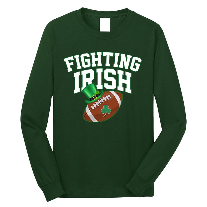 Fighting Irish Clover Football Classic Vintage Long Sleeve Shirt