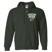 Fighting Irish Clover Football Classic Vintage Full Zip Hoodie