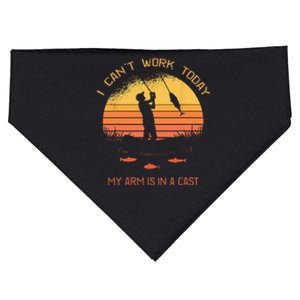 Fisherman I Cant Work Today My Arm In A Cast Funny Fishing USA-Made Doggie Bandana