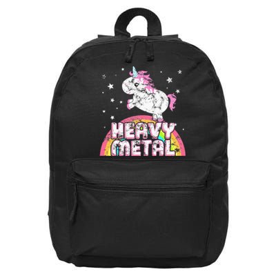 Funny Ironic Cool Unicorn Heavy Metal Music Festival 16 in Basic Backpack