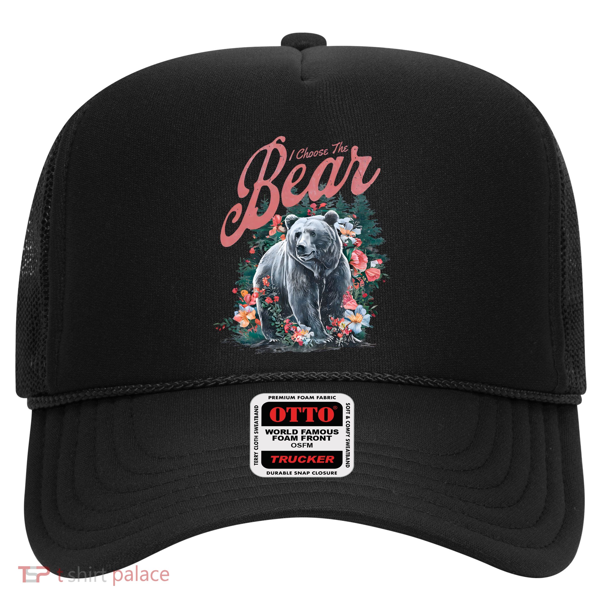 Floral I Choose The Bear Feminist Quote Trucker Hat