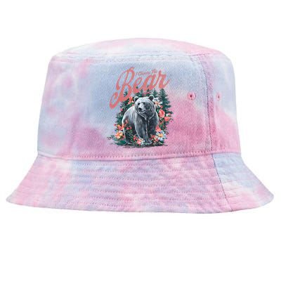 Floral I Choose The Bear Feminist Quote Tie-Dyed Bucket Hat