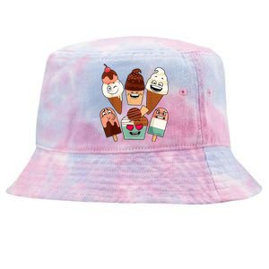 Funny Ice Cream Art For Boy Girl Ice Cream Lovers Tie-Dyed Bucket Hat