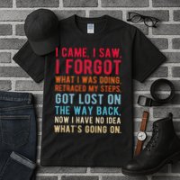 Funny I Came I Saw I Forgot What I Was Doing Got Lost Tall T-Shirt
