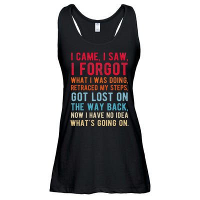 Funny I Came I Saw I Forgot What I Was Doing Got Lost Ladies Essential Flowy Tank
