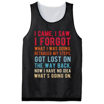 Funny I Came I Saw I Forgot What I Was Doing Got Lost Mesh Reversible Basketball Jersey Tank