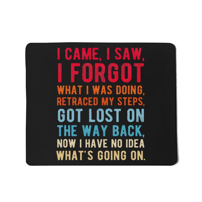 Funny I Came I Saw I Forgot What I Was Doing Got Lost Mousepad