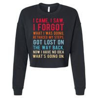 Funny I Came I Saw I Forgot What I Was Doing Got Lost Cropped Pullover Crew