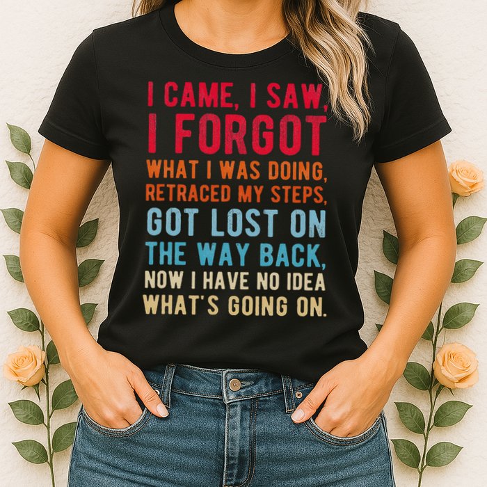 Funny I Came I Saw I Forgot What I Was Doing Got Lost Womens T-Shirt