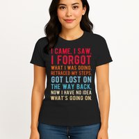 Funny I Came I Saw I Forgot What I Was Doing Got Lost Womens T-Shirt