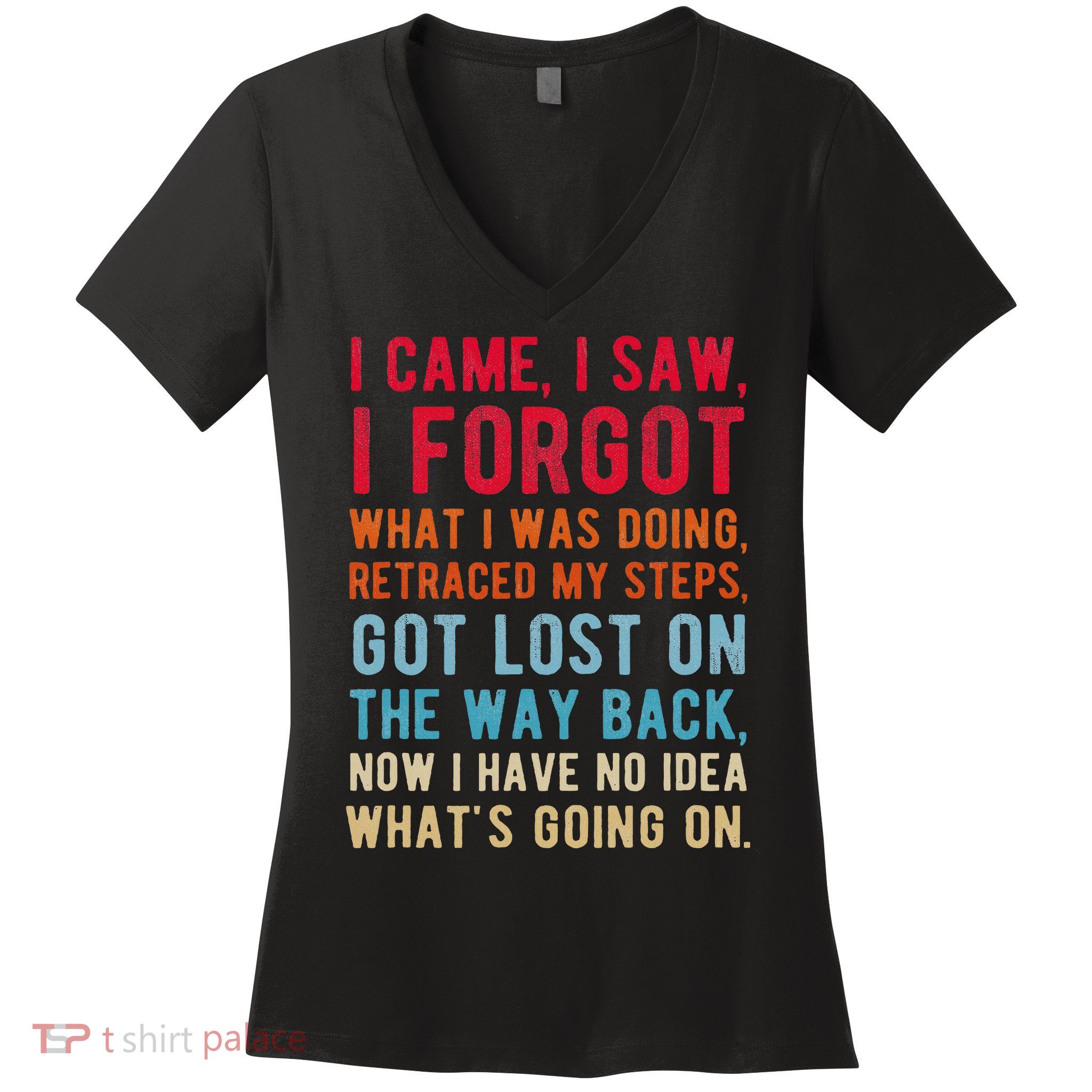 Funny I Came I Saw I Forgot What I Was Doing Got Lost Women's V-Neck T-Shirt