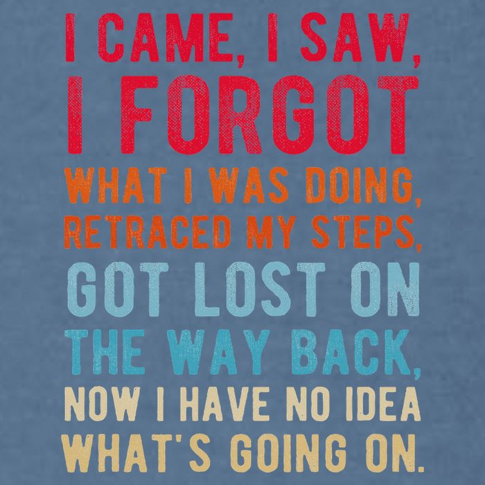 Funny I Came I Saw I Forgot What I Was Doing Got Lost Garment-Dyed Sweatshirt