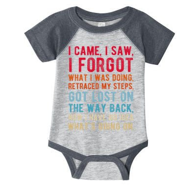 Funny I Came I Saw I Forgot What I Was Doing Got Lost Infant Baby Jersey Bodysuit