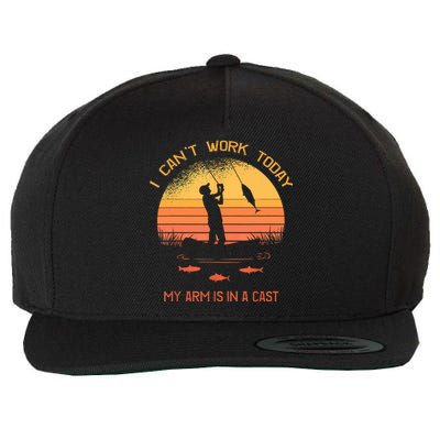 Funny I Can't Work Today My Arm Is In A Cast Shirt Funny Fly Fishing Meme Shirt Wool Snapback Cap