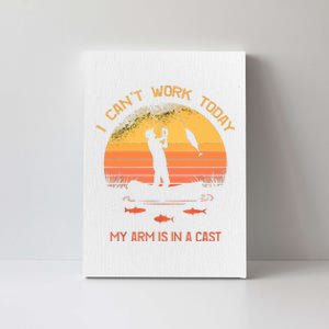 Funny I Can't Work Today My Arm Is In A Cast Shirt Funny Fly Fishing Meme Shirt Canvas