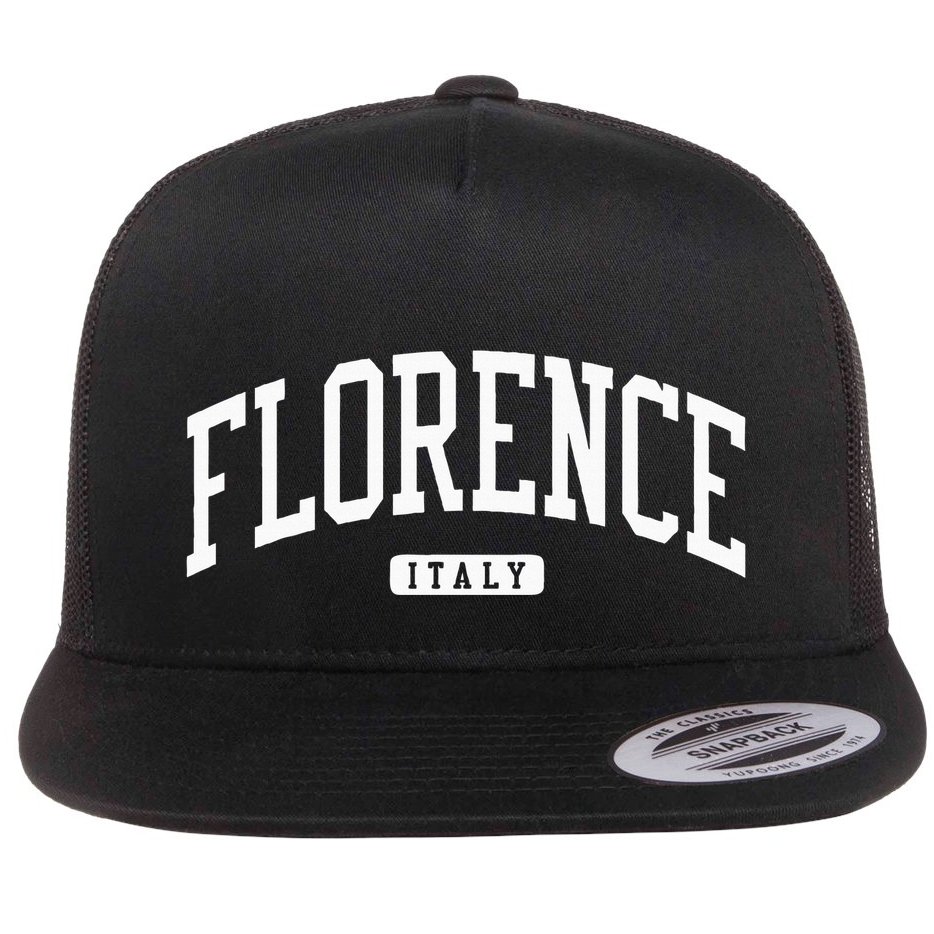 Florence Italy College University Style Flat Bill Trucker Hat