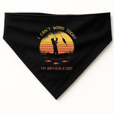 Fisherman I CanT Work Today My Arm Is In A Cast Funny USA-Made Doggie Bandana