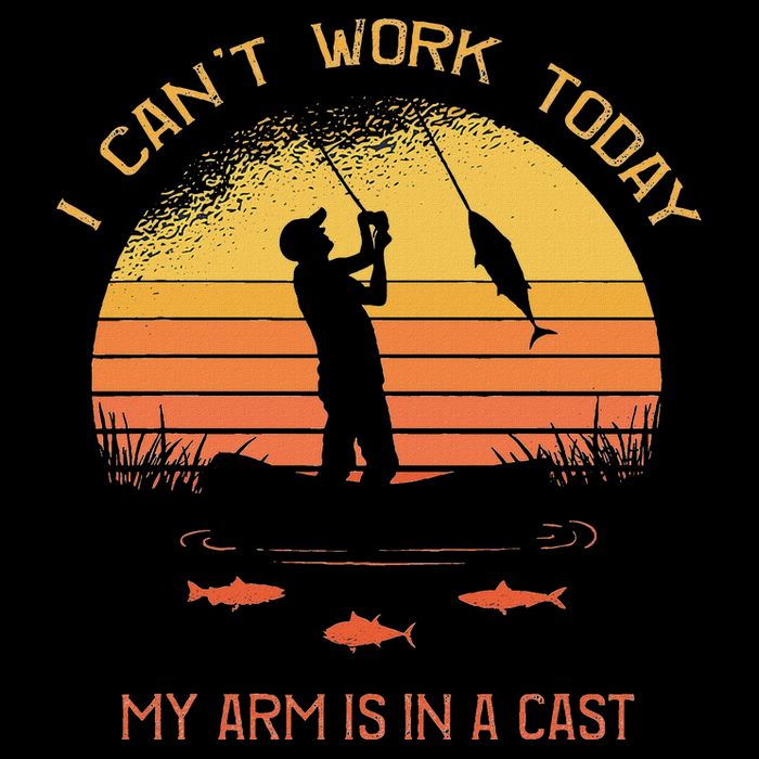 Fisherman I CanT Work Today My Arm Is In A Cast Funny Backpack