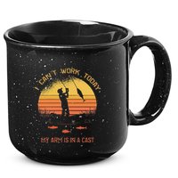 Fisherman I CanT Work Today My Arm Is In A Cast Funny 15oz Campfire Ceramic Mug