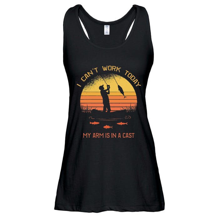 Fisherman I CanT Work Today My Arm Is In A Cast Funny Ladies Essential Flowy Tank