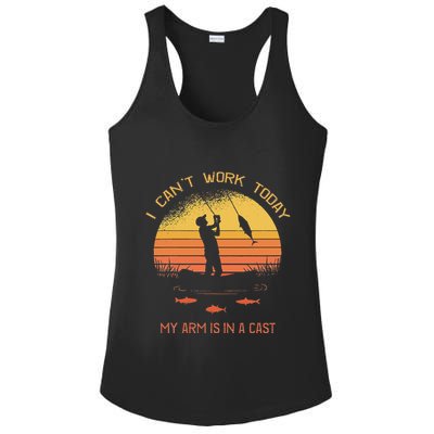 Fisherman I CanT Work Today My Arm Is In A Cast Funny Ladies PosiCharge Competitor Racerback Tank