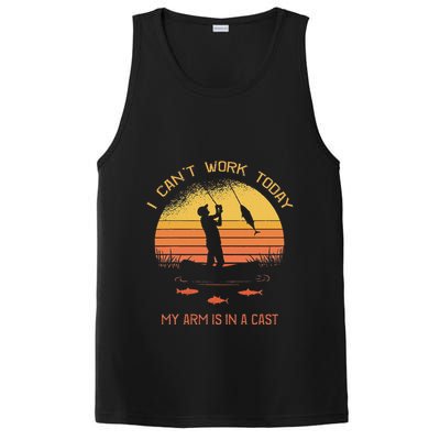 Fisherman I CanT Work Today My Arm Is In A Cast Funny PosiCharge Competitor Tank