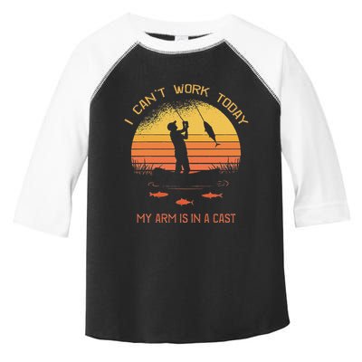 Fisherman I CanT Work Today My Arm Is In A Cast Funny Toddler Fine Jersey T-Shirt