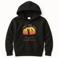 Fisherman I CanT Work Today My Arm Is In A Cast Funny Kids Hoodie