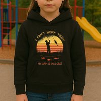 Fisherman I CanT Work Today My Arm Is In A Cast Funny Kids Hoodie