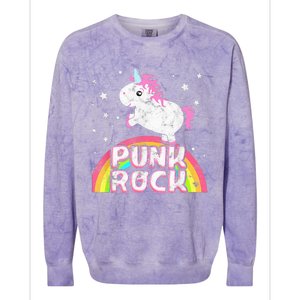 Funny Ironic Cool Unicorn Punk Rock Rap Music Festival Colorblast Crewneck Sweatshirt