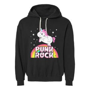 Funny Ironic Cool Unicorn Punk Rock Rap Music Festival Garment-Dyed Fleece Hoodie