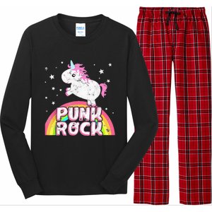 Funny Ironic Cool Unicorn Punk Rock Rap Music Festival Long Sleeve Pajama Set