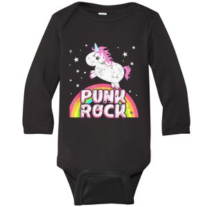 Funny Ironic Cool Unicorn Punk Rock Rap Music Festival Baby Long Sleeve Bodysuit