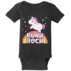 Funny Ironic Cool Unicorn Punk Rock Rap Music Festival Baby Bodysuit